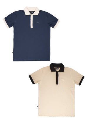 PACK POLO CAMISERO- ACERO Y BEIGE