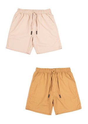 PACK SHORT LINO- BEIGE Y CAMELLO